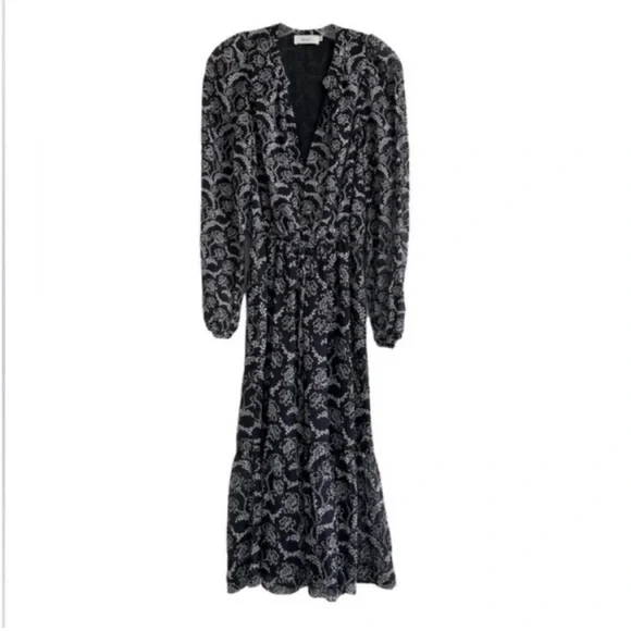 ALC Kate Floral Long Sleeve Silk Blend Midi Dress - Picture 5 of 9